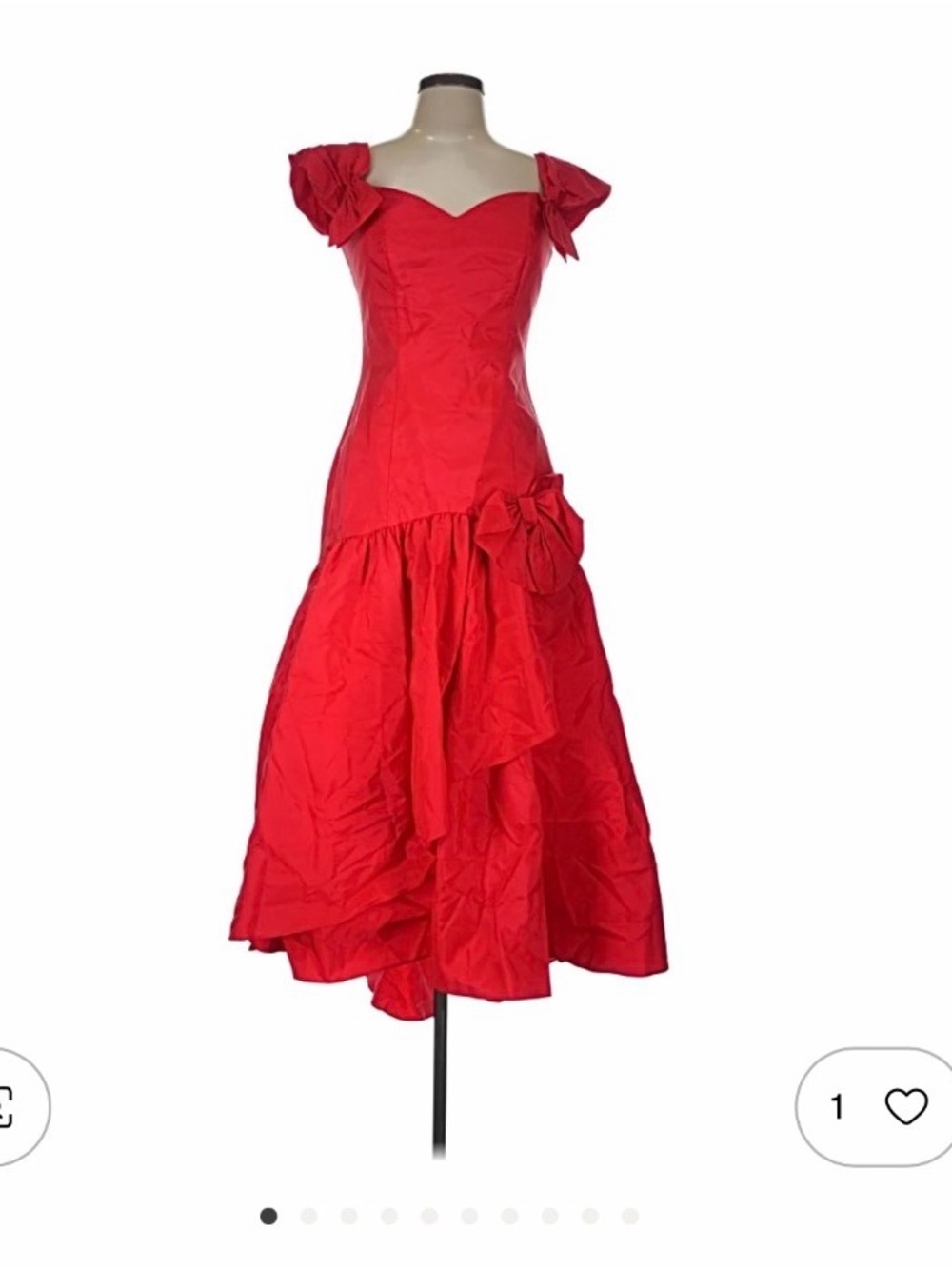 Michele Scarlet Off-Shoulder Bow-Detail Gown